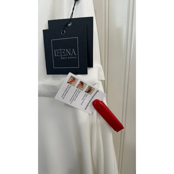 IEENA Mac Duggal Classic A-Line V-Neck Ballgown White Sz 10 - Picture 4 of 15